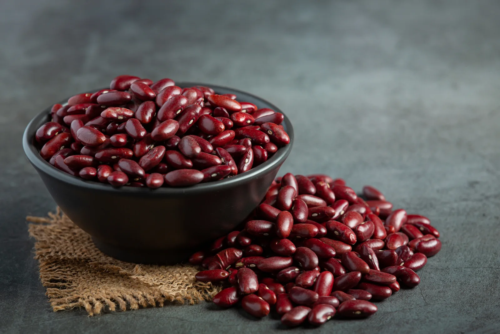 Red kidney beans in a bowl